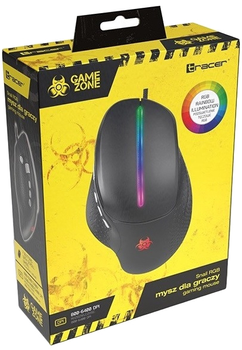Mysz Tracer GameZone Snail USB RGB Czarna (TRAMYS46766)