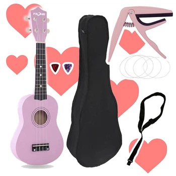 Набір укулеле Fzone FZU-002 (Pink) чохол (без утеплювача) та аксесуари, capo pink