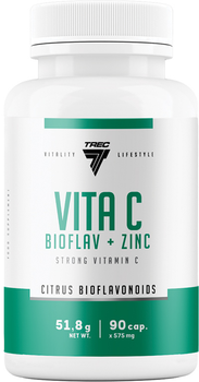 Вітамін С + Екстракт цитрусових біофлавоноїдів + Цинк Trec Nutrition Vita C Bioflav + Zinc 90 капсул (5902114043445)
