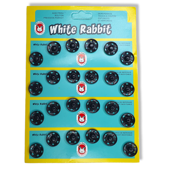 Кнопка пришивна металева White Rabbit 15 мм Оксид 24 шт