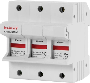 Держатель предохранителя 3р 63А 14х51мм [i0300006] e.fuse.1451.h3 E.NEXT
