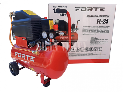 Поршневой компрессор воздушный 24 литра Forte FL-24 PROFI Электрический 220 Вт