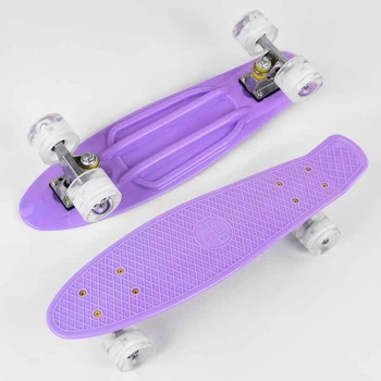 Пенни борд Best Board 6502 светящиеся колеса дека 55 см Сиреневый с белым