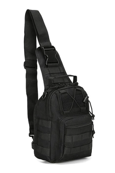 Військовий рюкзак тактичний Eagle M02B Oxford 600D через плече 6 літрів Black