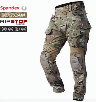 Тактичні штани G3 COMBAT PANTS MULTICAM бойові армійські штани мультикам з наколінниками та спандекс вставками р.3XL