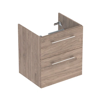 Тумба под раковину Geberit Selnova Square, slim rim 60 см, орех тёмный 501.206.00.1