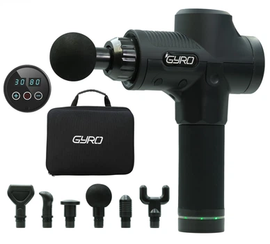 Перкусійний масажер для тіла та м'язів, ручний пістолет GYRO Muscle Gun Massager Black (GYRO-gunbk)