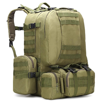 Військово-тактичний рюкзак 60 л з додатковими підсумками 4в1 олива