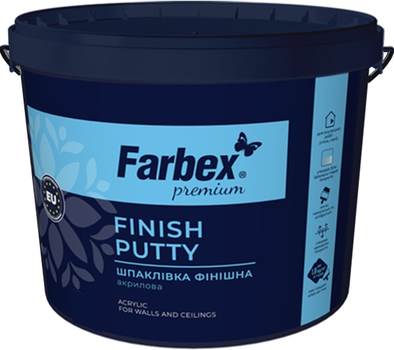 Шпаклівка фінішна акрилова Farbex 8 кг Біла (4823083309473)