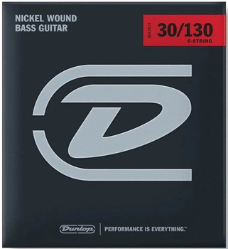 Струны для бас-гитары DUNLOP DBN30130 NICKEL WOUND BASS STRINGS 30-130 | 6-STRING