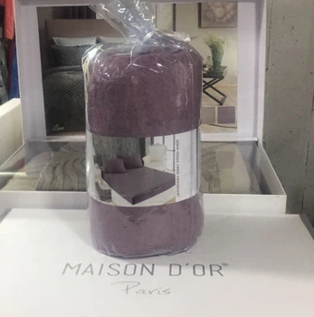 Простынь Maison D'or lilac махровая на резинке 180x200 + наволочки 2-50x70