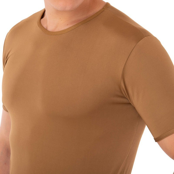 Літня футболка компресійна тактична Jian 9193 розмір M (46-48) Хакі (Біжова) матеріал сoolmax