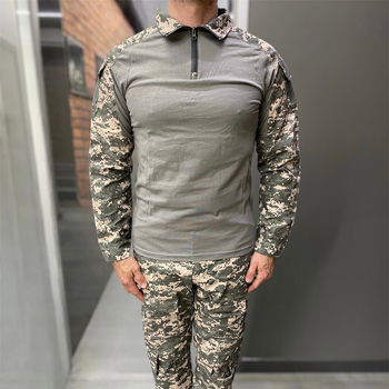 Армейская тактическая рубашка Убакс Combat Серый Пиксель XL