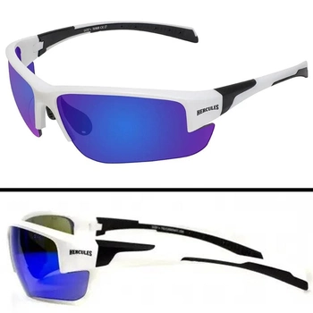 Защитные тактические очки Global Vision открытые стрелковые очки Hercules-7 White (G-Tech™ blue) синие зеркальные (1ГЕР7-Б90)