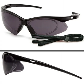 Захисні тактичні окуляри Pyramex стрілецькі окуляри з діоптричною вставкою PMXtreme RX сірі