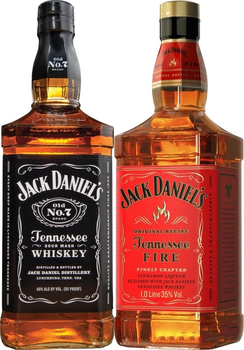 Набір Jack Daniel's whiskey 1 л & Fire liquor 1 л
