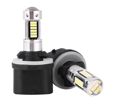 Cветодиодная лампа с цоколем H27 (880) 30SMD 4014 12V с линзой, обманкой и драйвером Белая (21114)