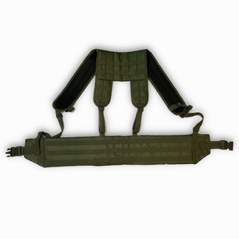 Ремінна-плечова система (РПС) комплект з двійними підсумками (10 позицій) "XL" олива