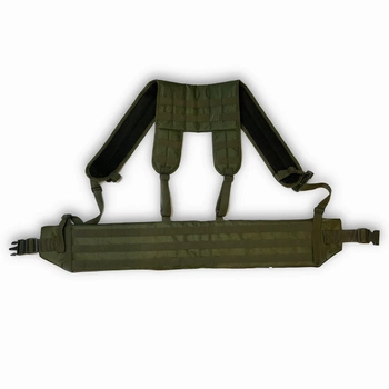 Ремінна-плечова система (РПС) комплект з двійними і одинарними підсумками (11 позицій) "XL" олива