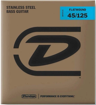 Струны для бас-гитар DUNLOP DBFS45125 Stainless Steel Flatwound Bass (45-125)