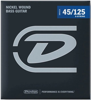 Струны для бас-гитары DUNLOP DBN45125 NICKEL WOUND BASS STRINGS 45-125 | 5-STRING