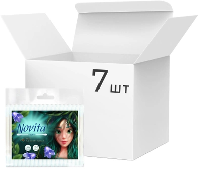 Упаковка ватных палочек Novita Soft Mavka в полиэтиленовом пакете 7 пачек по 160 шт (4823071659450)