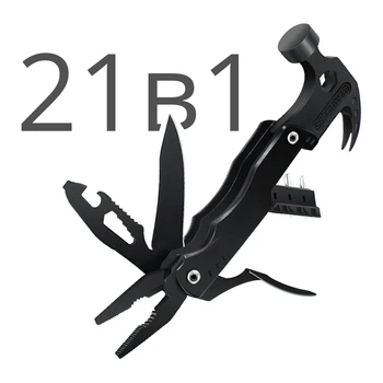 Мультифункциональный инструмент Multitool Claw Hammer 21в1 – многофункциональный мультитул с молотком и гвоздодером (чёрный)