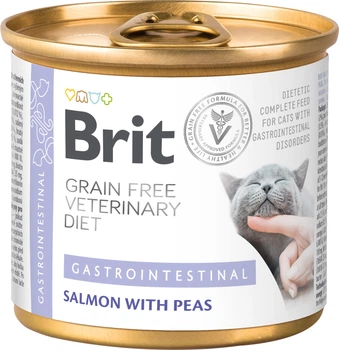 Вологий корм для кішок Brit VD Gastrointestinal з лососем та горохом 200 г