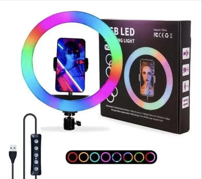 Кольцевая лампа RGB MJ30, 30 см Без штатива