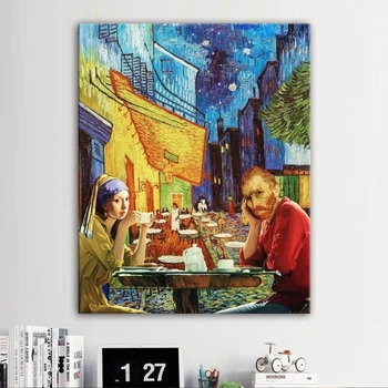 Нічна тераса Кафе Ван Гог ,красива картина ,холст ,60x40 см (Код товару:idea-80)