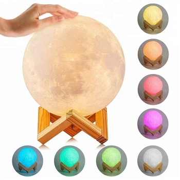 Сенсорный ночник луна RGB Magic 3D Moon Light