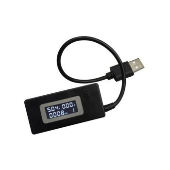 Тестер USB вольтметр/амперметр для проверки зарядных устройств и кабелей арт.100636ч