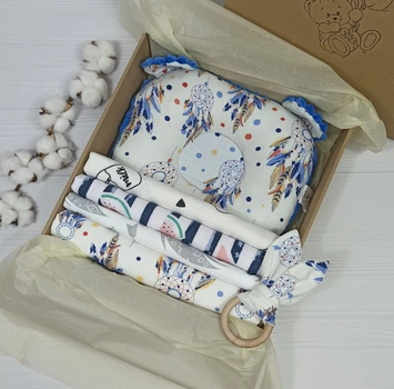 Набор пеленок для новорожденных a.l.babybox Ловец снов Синий