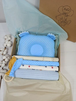 Набор пеленок для новорожденных с пледом a.l.babybox Патриотический Голубой