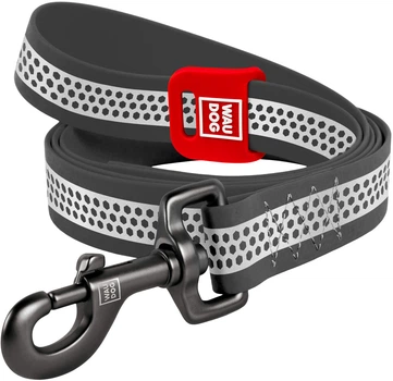 Поводок для собак водостойкий Collar WAUDOG Waterproof, светоотражающий, S, Ш 15 мм, Дл 183 cм Серый (260611Collar)