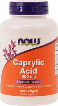 Suplement diety Now Foods Caprylic Acid 600 mg 100 k (733739033475)