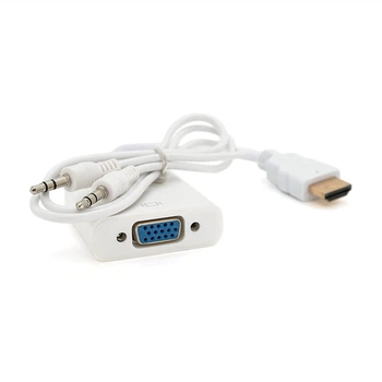 Адаптер HDMI-VGA с аудиовыходом 10 см белый 4K/2K поддержка звука Q250