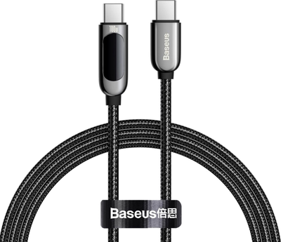 Кабель Baseus Display Fast Charging Data Cable Type-C to Type-C 100W 1м (CATSK-B01) Black