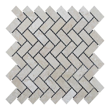 Мозаика из мрамора Полированная МКР-5П (47x23) Beige Mix Cr S