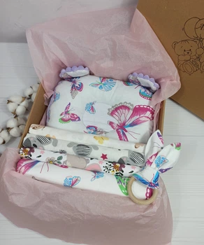 Набор пеленок для новорожденных a.l.babybox Бабочки Фиолетовый