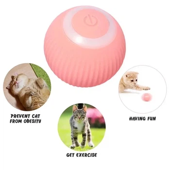 М'яч для котів і кошенят, що самостійно обертається Pink Smart -Ball