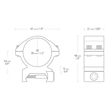 Кільця Hawke Match Mount, 30 мм, Medium, на Weaver / Picatinny (22116)