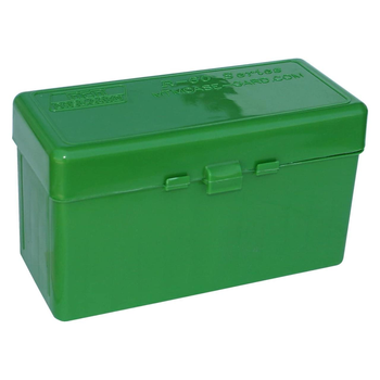 Коробка для патронів MTM RM-60, на 60 патронів кал. 22-250 Rem; 243 Win; 7.62x39, 308 Win, Колір - зелений.