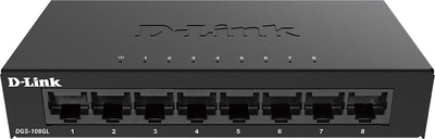 Комутатор D-Link DGS-108GL 8-Port Gigabit Unmanaged Desktop Switch (DGS-108GL/E)