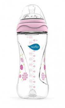 Nuvita Feeding bottle Mimic 330ml. 4m+ Colic reduction, pink