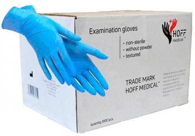 Перчатки нитриловые Hoff Medical XL 500 пар Голубые (op_omp010005_XL_10)