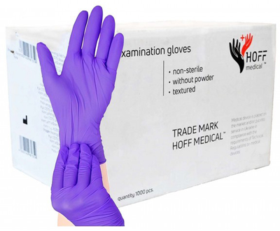 Перчатки нитриловые Hoff Medical S 1000 шт Фиолетовые (op_omp010006_10_S)