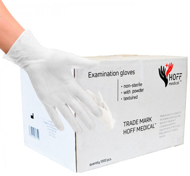 Перчатки латексные Hoff Medical припудренные XS 1000 шт Белые (op_omp010003_XS_10)
