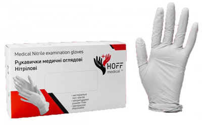 Рукавички латексні Hoff Medical припудрені M 500 пар Білі (op_omp010003_M_10)