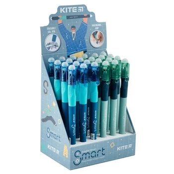 Ручка гелева пиши-стирай Kite Smart K23-098-1, синя